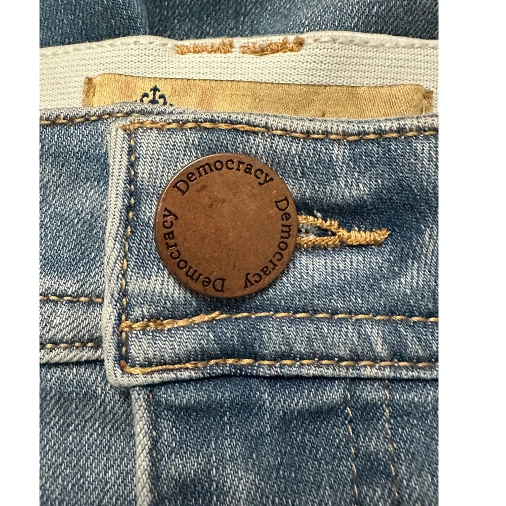 Democracy Ab Technology Flare Leg Jeans Light Wash Raw Hem Size 12 - Picture 6 of 8